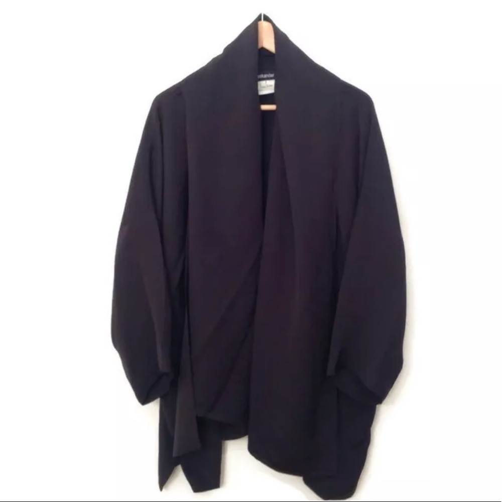 Eskandar Jacket Coat Silk Draped Lagenlook